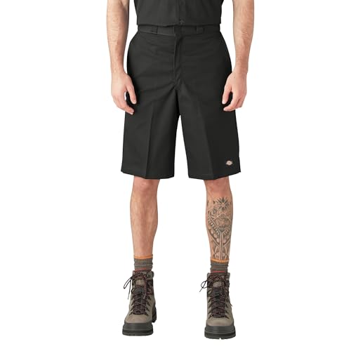 Dickies Loose Fit Flat Front Work Shorts, 13", Black, 36