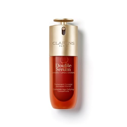 Clarins DOUBLE SERUM | Anti Aging Face Serum | Visibly Firms, Smoothes, Boosts Radiance, and Refines Pores | 24H Hydration | All Skin Types, 1.7 Fl Oz