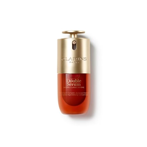 Clarins DOUBLE SERUM | Anti Aging Face Serum | Visibly Firms, Smoothes, Boosts Radiance, and Refines Pores | 24H Hydration | All Skin Types, 1 Fl Oz