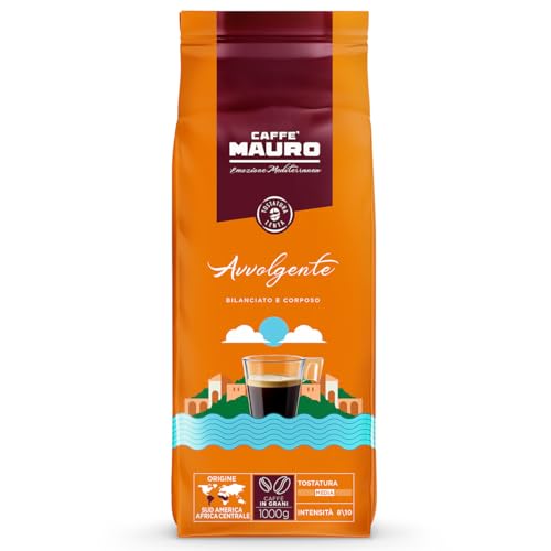 (-20%) Caffè Mauro Torrefazione – Kaffeebohnen – 1 kg – Avvolgente Mischung – mittlere Röstung – Intensität 8/10 – hergestellt in Italien – 1kg Packung