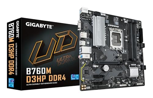 Gigabyte B760M D3HP DDR4 Placa-Mãe Micro-ATX, Socket LGA 1700, DDR4, para Intel Core 12ª/13ª/14ª Geração