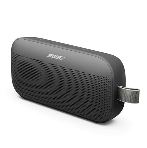 Bose SoundLink Flex Portable Bluetooth Speaker (2nd Gen), Portable Outdoor Speaker with Hi-Fi Audio, Up to 12 Hours Battery Life, Waterproof and Dustproof, Black