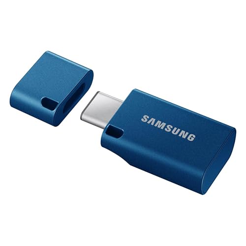 Samsung Flash Drive USB tipo C, 512 GB, transfere arquivos de 4 GB em 11 segundos com velocidades de leitura USB 3.2 geração 1 de até 400 MB/s, compatível com USB 3.0/2.0, impermeável, 2022, azul, MUF