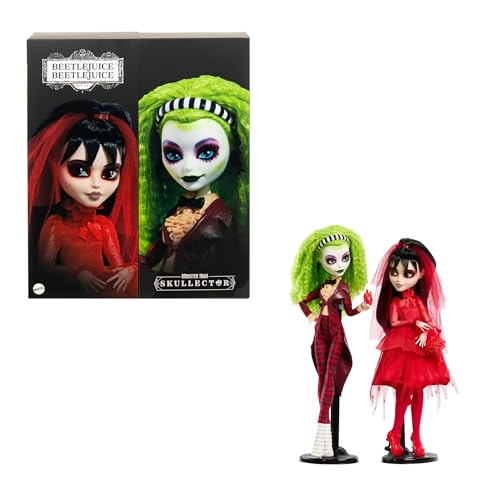 Monster High Skullector Beetlejuice Beetlejuice Doll 2-Pack, Collectible Betelgeuse and Lydia Deetz Set with Accessories and Displayable Packaging (Amazon Exclusive)
