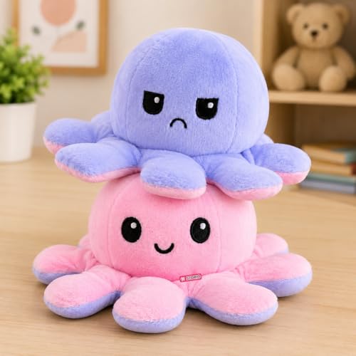 Storio Toy Octopus Plushie Reversible Soft Toys for Kids | Plush Soft Toys for Baby Boys and Girls| Best Gift | Octopus Soft Toy for Kids | Kanjak Gif
