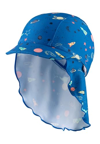 (-50%) Sterntaler Schirmmütze Nacken Weltraum - Baby- und Kinder Mütze mit Nackenschutz - UV-Schutz 50+ Bademütze - Kopfbedeckung Schwimmbad und Strand - Jungen Bademode - königsblau, Größe 49
