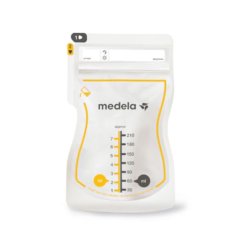 Medela Easy Pour Breastmilk Storage Bags 100 Count 7oz/210ml Disposable, Leakproof, Fast Freeze, Breast Milk Protection Recyclable & BPA Free