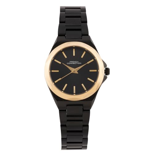 French Connection Equinox Black Hexagonal Dial Womens Analogue Watch FCH11BM