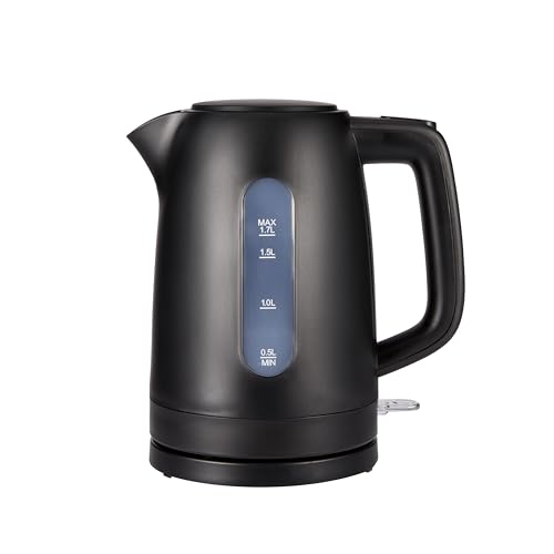 (-22%) Amazon Basics Wasserkocher 1,7L, 2200W, BPA-frei, 360° Basis, Automatische Abschaltung, Herausnehmbarer Kalkfilter, Mattschwarz