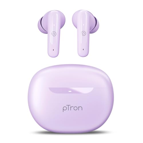 pTron Bassbuds Astra in-Ear TWS Earbuds w/Stereo Sound, 50Hrs Playtime, Stereo Calls, Custom EQ, Mobile App, BTv5.3 Headphones, Touch Control, Voice A