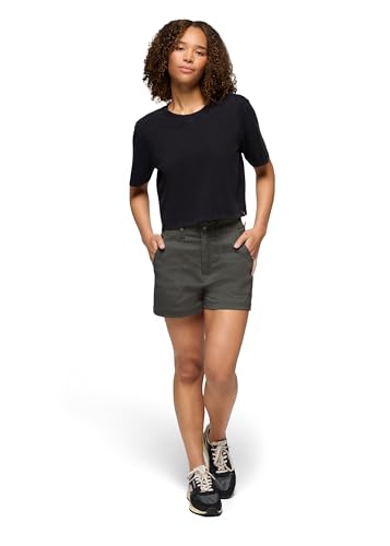 prAna Womens Everyday Crop Tee, Black, X-Large