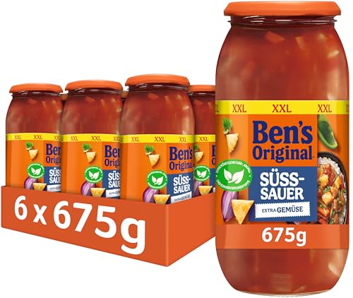 🔥 STARKER PREIS (-31%) Ben's Original Sauce Süß-Sauer Extra Gemüse 6 x 675g, Multipack