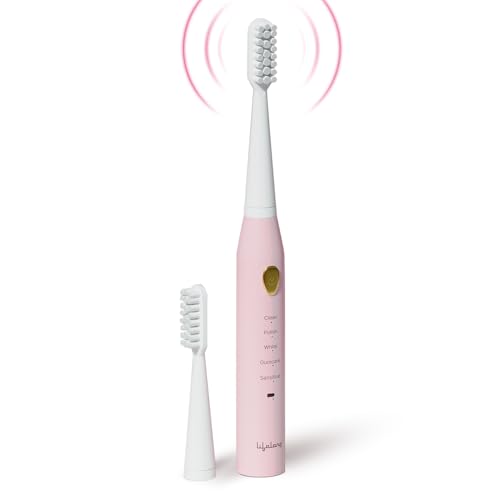 Lifelong Rechargeable Toothbrush for Adults - Smart Brush with 5 Cleaning Modes & Smart Auto Shut-Off - Waterproof Electronic Toothbrush - 2 Electric 
