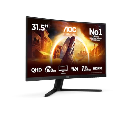 (-32%) AOC CQ32G4VE 32 Zoll Curved, WQHD Gaming Monitor, 180Hz, Fast VA Panel, 1ms GtG, HDR10, FreeSync, (2560x1440 HDMI 2X 2.0 DP 1x 1.4) Schwarz