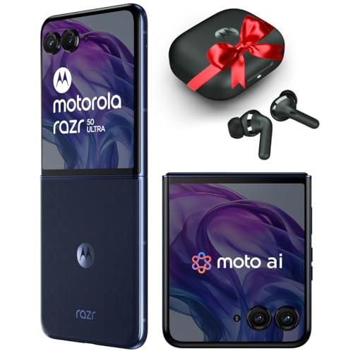 Motorola razr 50 Ultra (Midnight Blue, 12GB RAM, 512GB Storage) | with Moto Buds+ | Moto ai | 4.0" External AMOLED Display | Snapdragon 8s Gen 3 | 6.9