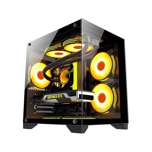 Ant Esports Crystal Z2 Mid-Tower Computer Case/Gaming Cabinet – Black | Support Micro-ATX, Mini-ITX | Pre-Installed 3 ARGB Infinity Mirror Fans Ant Es