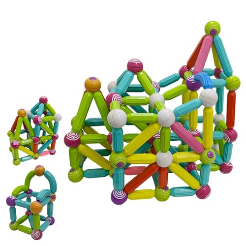 ToyMagic 36 Pcs Magnetic Balls and Magnet Rods Toy Building Set|Colorful DIY STEM Building Blocks Sticks for Ages 3+|Magnet Toy Set, Montessori Toys f