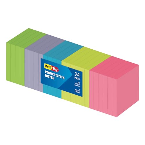 Redi-Tag Power Stick 3" x 3" Sticky Notes 24-Pack for $9 + free shipping w/ Prime