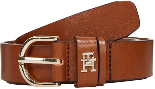 (-42%) Tommy Hilfiger Damen Gürtel Essential Effortless 2,5 cm Ledergürtel, Braun (Cognac), 85 cm