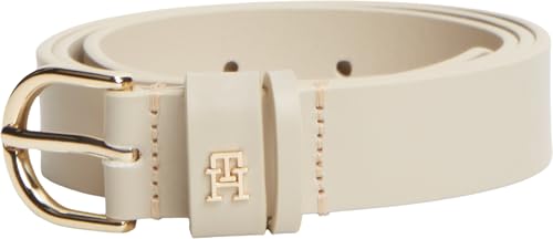 (-24%) Tommy Hilfiger Damen Gürtel Essential Effortless 2,5 cm Ledergürtel, Beige (Sugarcane), 85 cm