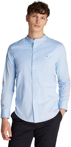 (-19%) Tommy Hilfiger Herren Hemd Flex Poplin Solid Mao Regular Fit, Blau (Sweet Blue), L