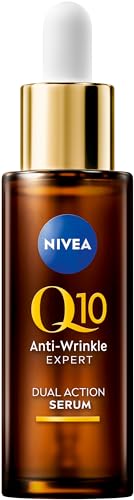 (-26%) NIVEA Anti-Age Serum, Anti-Falten Serum mit Q10 mildert Falten und beugt ihrer Neuentstehung vor, straffendes Gesichtsserum mit Glycostop, Q10 Anti-Falten Experte Dual Action Serum (30 ml)