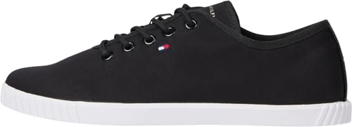 (-49%) Tommy Hilfiger Damen Cupsole Sneaker Canvas Lace Up Elegant, Schwarz (Black), 36