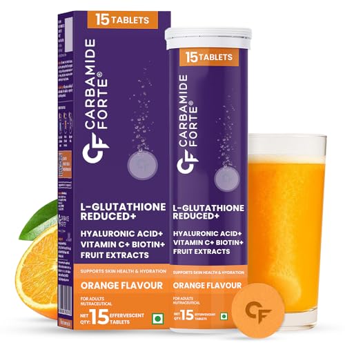 Glutathione Effervescent | Japanese Reduced L Glutathione 600mg with Vitamin C, Hyaluronic Acid, Vitamin E & Biotin - 15 Effervescent Tablets