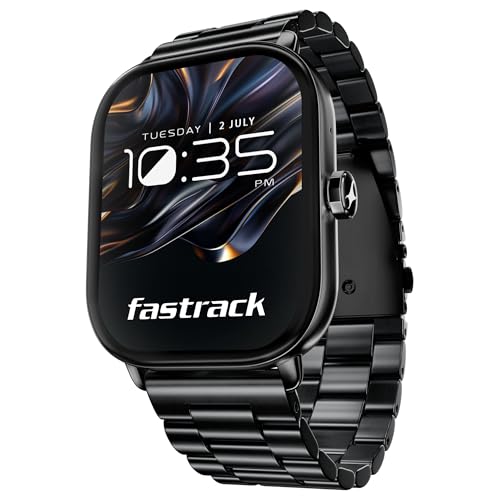Fastrack Radiant FX2 2.04" AMOLED Smart Watch with BT Calling, Voice Assistant, Functional Crown, Metal Alloy Case, 100+ Sports Modes, SpO2, AOD – Sma