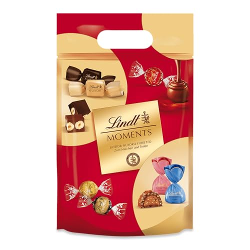 (-37%) Lindt Schokolade | Lindt Moments XL Beutel | 750g | Raffinierte Mischung aus feinsten LINDOR Kugeln, nussigen NUXOR Würfeln und knusprigen FIORETTO | Schokoladen-Geschenk