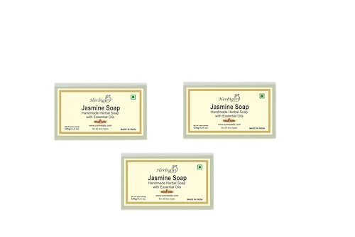 Herbigiri Herbal Pure Jasmine Soap | Fragrant Herbal Bathing Soap for Gentle Cleansing & Fresh Skin Feel | Suitable for All Skin Types | 125g Each (Pa