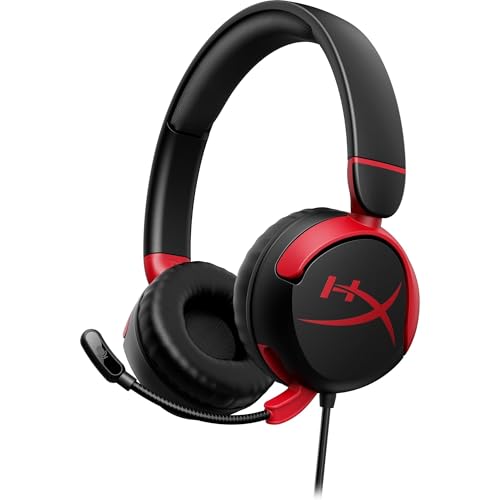 HyperX Cloud Mini – Wired Headset Compatible with PC, Chromebook, Nintendo Switch,PlayStation Controllers,Xbox Controllers,Phones,Laptops,Tablets,Tuck