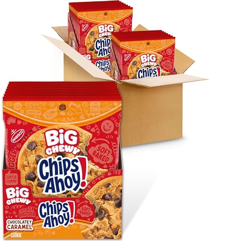 �️CHIPS AHOY! Big Chewy Chocolate Chip Cookies, Chocolatey Caramel, 14 Snack Packs (1 Cookie Per Pack)