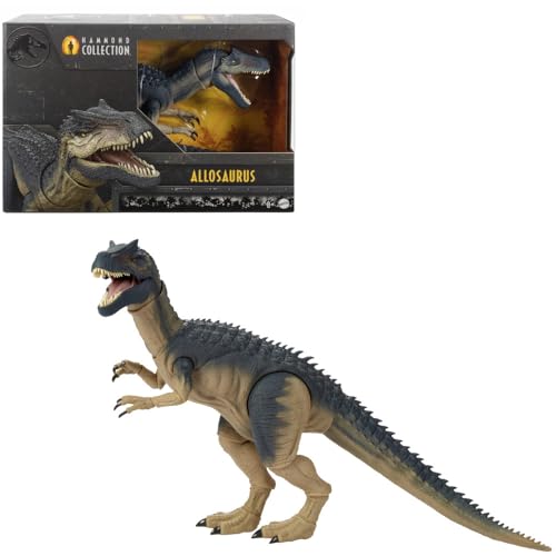 Mattel Jurassic World Hammond Collection Allosaurus Dinosaur Action Figure, Premium Movie Design, Glass Eyes & Wired Tail, 19 Points of Articulation