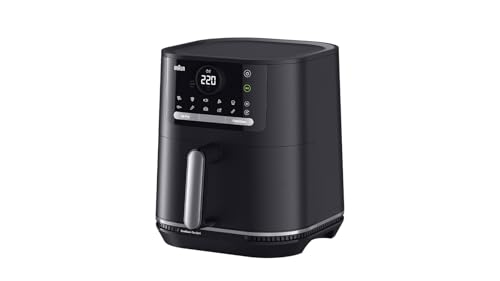 🔥 SELTEN SO GÜNSTIG (-63%) Braun MultiFry 5 - Heißluftfritteuse für fettarmes Kochen, einfache Zubereitung mit 8 Kochprogrammen, PFAS-freier Garkorb mit 6L Fassungsvermögen, 80 °C bis 200 °C, 1700W, Mattschwarz (HF 5034I BK)