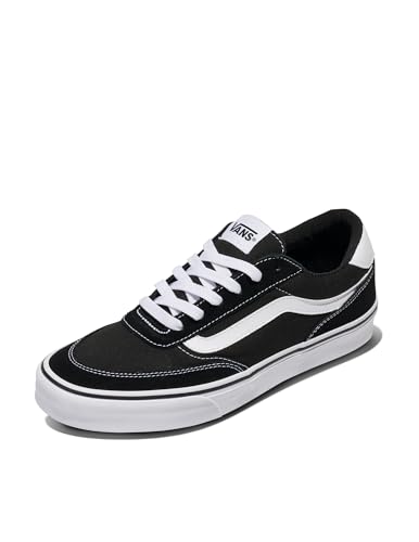Vans Men's Brooklyn LS Shoe | Low-Top Sneakers for Everyday Wear, Walking, Work & Fashion, Black/White, 12