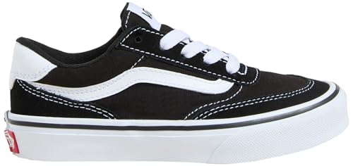 Vans Youth Brooklyn LS Shoe | Kids' Low-Top Sneakers for Boys & Girls, Casual Fashion Footwear, Suede/Canvas Black/White, 2.5