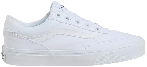 Vans Women's Brooklyn LS Shoe | Low-Top Sneakers for Everyday Wear, Walking, Work & Fashion, Canvas White/White, 8