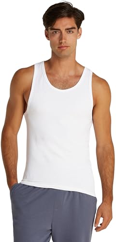 🔥 STARKER PREIS (-62%) Calvin Klein Herren Tank 3Pk Lv00Nb4184 Tanktop, White (White, White, White), L