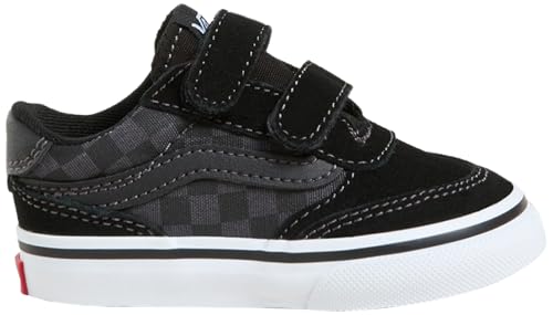 Vans Toddler Brooklyn LS V Shoe | Low-Top Sneakers for Little Kids, Boys & Girls, Baby Footwear, Checkerboard Black/Asphalt, 6.5