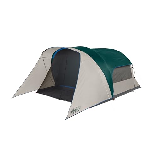 Coleman Weatherproof 4-Person Cabin Tent with Screened Porch, Screen Room Adds 35% More Space, Rainfly Included, 10-Minu