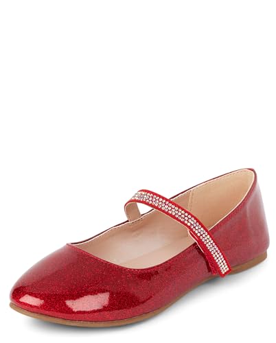 The Children's Place,Girls,Girls Closed Toe Ballet Flats,Red,Big Kid,4