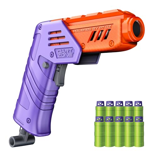 DART ZONE Max Solo Pro Foam Dart Blaster Pistol – 120 FPS Single-Shot Foam Dart Blaster for Adults – Mini Foam Blaster for Ages 14+ with 1 Dart Capacity, Quick Fold Action & 10 Darts – 120 ft Range