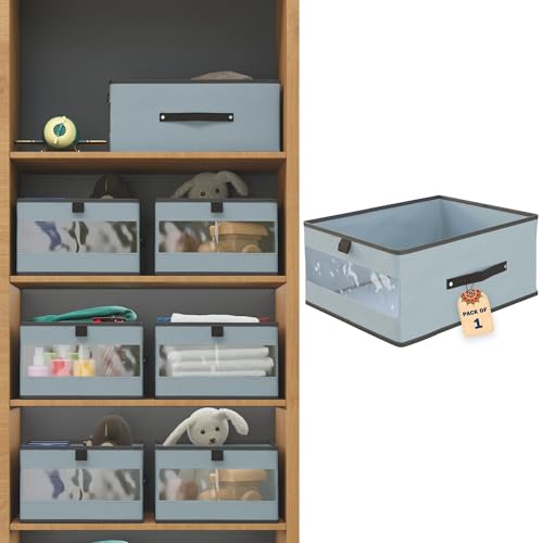 Kuber Industries Storage Box | Wardrobe Organizer | Foldable Storage Organizer with Transparent Window | Drawer Box | Closet Organizer for Saree Shirt