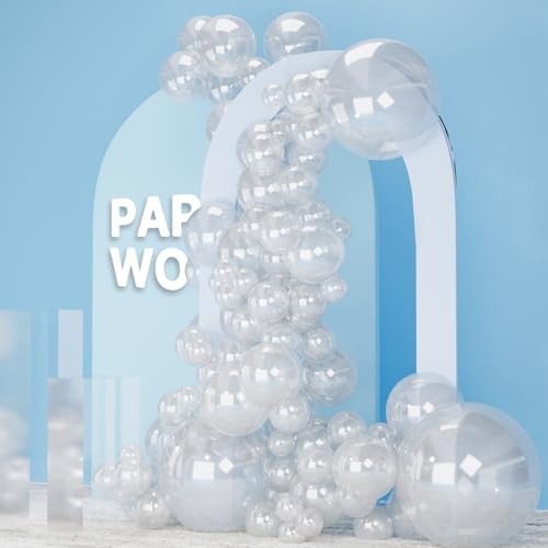 PartyWoo Clear Balloons 85 pcs Different Sizes of 18 12 10 5 Inch Transparent Bubble Latex Helium Balloon Arch Kit Garland for Graduation Wedding Baby Shower Birthday Party Decorations Clear-Y2