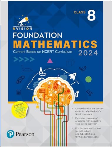 2024 - Nvision Foundation Mathematics Class 8 | Based on NCERT Curriculum | School, JEE, NEET, Olympiad | - Pearson