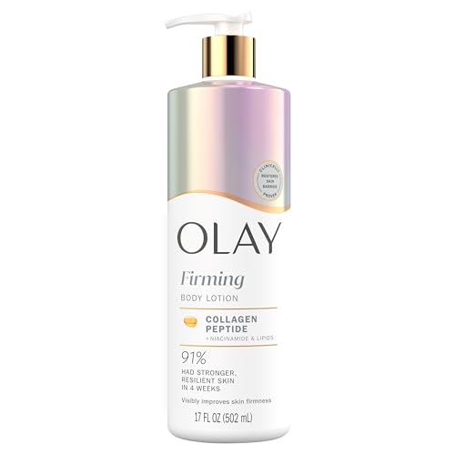 Olay Body Lotion for Women, Firming with Collagen Peptides Serum, Visibly Firmer Skin, 24hr Moisture & Hydration, Fast Absorbing Formula, Vitamin B3 Complex, For All Skin Types, 17 fl oz