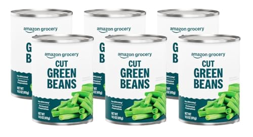 Amazon Fresh, Canned Cut Green Beans, 14.5 Oz (Pack of 6)