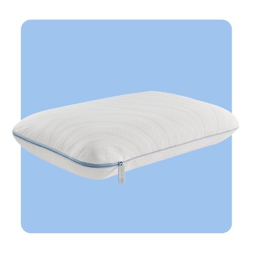 SEALY Dreamlife Queen Size Memory Foam Cooling Surface Guard Technology, Removable Machine-Washable Cover, 1 Year Warranty, White Pillow