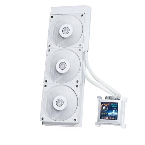 Lian Li Hydroshift 360 AIO - Pre-Installed 3 x 28MM Fans, Side-Mounted Coolant Pathway, 2.88” LCD Screen 480 x 480 Res. Captured Images & Recorded Videos -LGA 1851,1700, 1200, AM5,4 -White(HSLCD36SW)